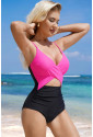 Crossover Colorblock Cutout One Piece Swimsuit