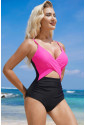 Crossover Colorblock Cutout One Piece Swimsuit