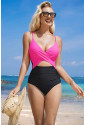 Crossover Colorblock Cutout One Piece Swimsuit