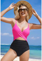 Crossover Colorblock Cutout One Piece Swimsuit