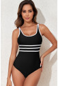 Black Contrast Trim One Piece Swimwear