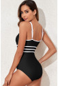 Black Contrast Trim One Piece Swimwear