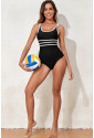 Black Contrast Trim One Piece Swimwear