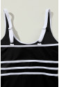 Black Contrast Trim One Piece Swimwear