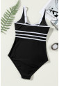 Black Contrast Trim One Piece Swimwear