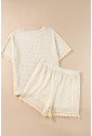 Summer knitted set with tassels - top and shorts