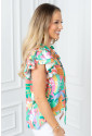 Frills Ruffle Jungle print Summer Floral Blouse