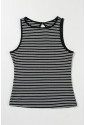 Striped Ribbed Knit Sleeveless Top