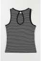 Striped Ribbed Knit Sleeveless Top