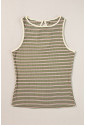 Striped Ribbed Knit Sleeveless Top