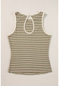 Striped Ribbed Knit Sleeveless Top