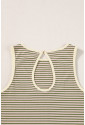 Striped Ribbed Knit Sleeveless Top