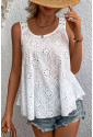 White Eyelet Embroidery Tank Top