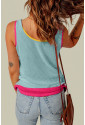 Color Block Breathable Knit Tank Top