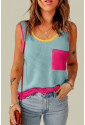 Color Block Breathable Knit Tank Top