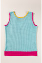 Color Block Breathable Knit Tank Top