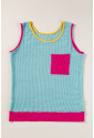 Color Block Breathable Knit Tank Top