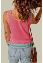 Color Block Breathable Knit Tank Top