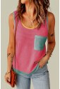 Color Block Breathable Knit Tank Top