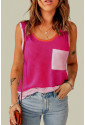 Color Block Breathable Knit Tank Top