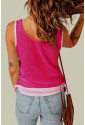 Color Block Breathable Knit Tank Top