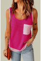 Color Block Breathable Knit Tank Top