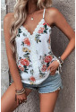 White Floral Lace V Neck Tank Top