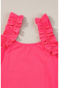 Ruffled Wide Straps Slim Tank Top