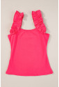 Ruffled Wide Straps Slim Tank Top