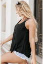 Eyelet Strappy Scoop-Neck Tank Top