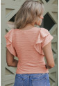 Short sleeve frilles structured top
