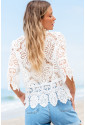 Bohemian Macrame Lace Crochet Beach Blouse
