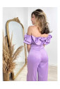 Satin spanish purple flamengo pants set