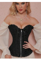 Black corset vamp with zipper