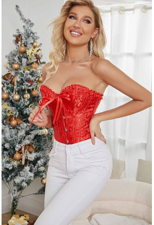 Brocade Corset Vamp - red