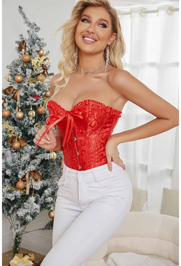 Brocade Corset Vamp - red