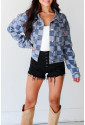 Checkered Patchwork Denim Jacket