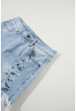 Distressed Ripped Raw Hem High Waist Denim Shorts