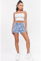 Dusk Blue Studded Acid Wash Jean Shorts