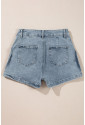 Dusk Blue Studded Acid Wash Jean Shorts