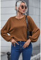 Faux Knit Jacquard Puffy Long Sleeve Top