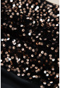 Black Deep V Back Sequin Puff Sleeve Bodysuit