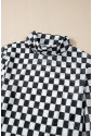 Checkered Long Sleeve High Neck Bodysuit