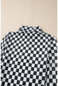 Checkered Long Sleeve High Neck Bodysuit