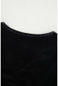 Black Velvet Beaded Long Sleeve V Neck Bodysuit