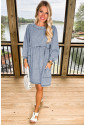 Beau Blue Light Wash High Waist Loose Fit Denim Mini Dress