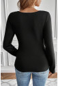 Black Scoop Neck Thermal Top