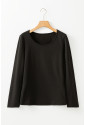 Black Scoop Neck Thermal Top