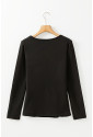 Black Scoop Neck Thermal Top