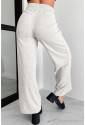 Light Grey Cross-Waist Wide Leg Lounge Pants